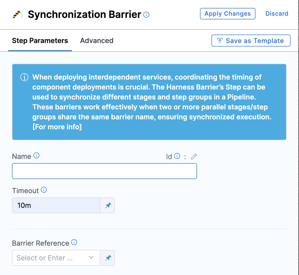 Click to view full size image Adding a Barrier step under Execution