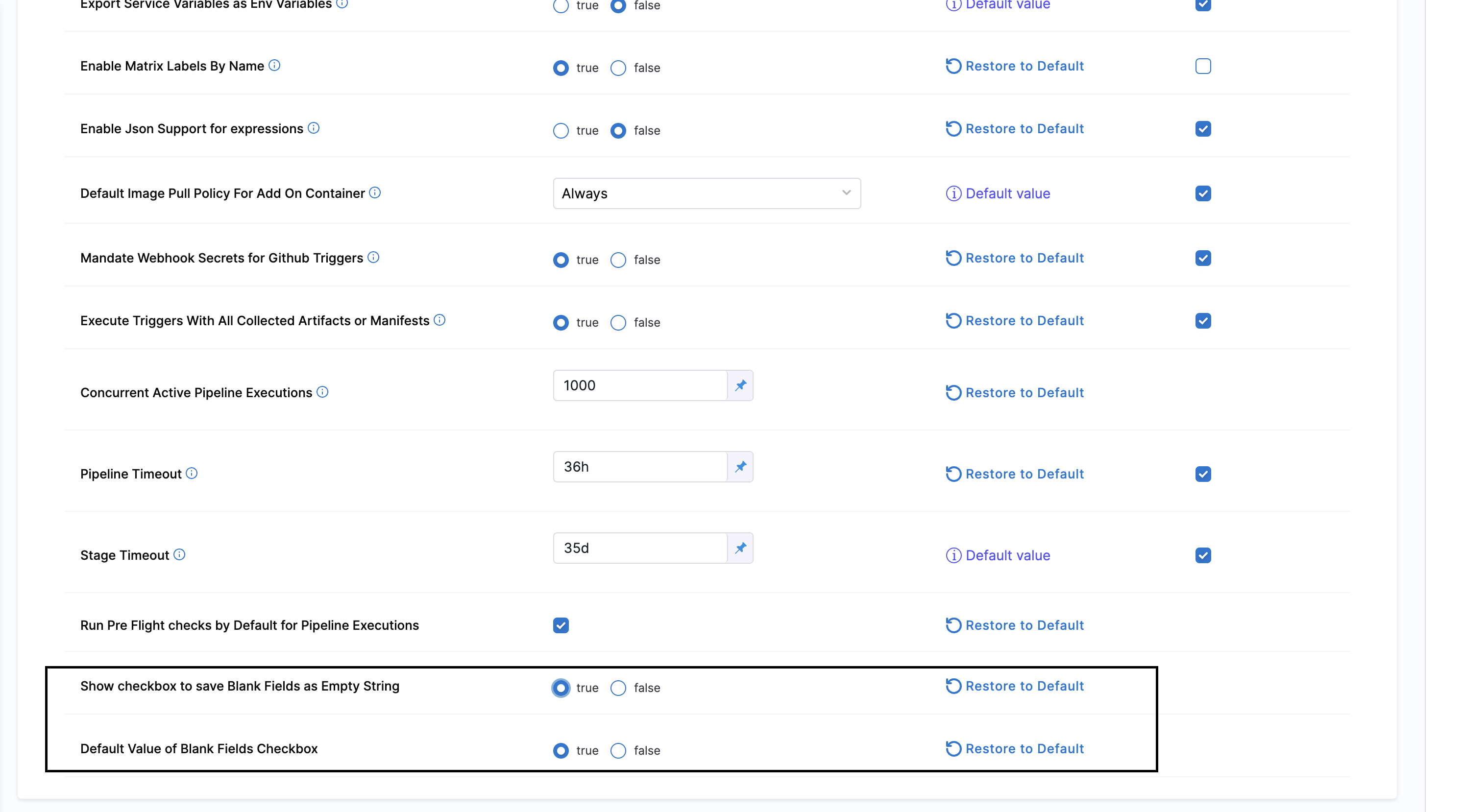 Click to view full size image Save Blank Fields as Empty String account-level settings