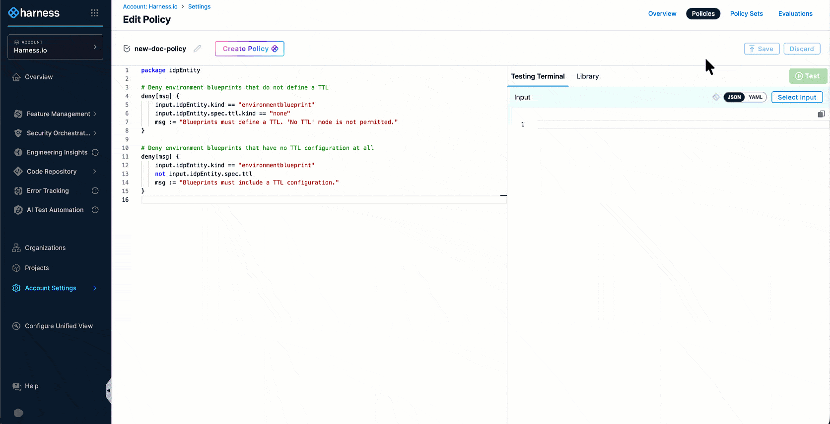 Figure 2: PolicySet Creation