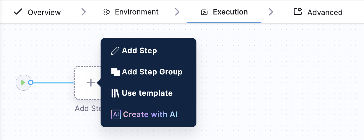 Click to view full size image Add Step menu showing Step Group option