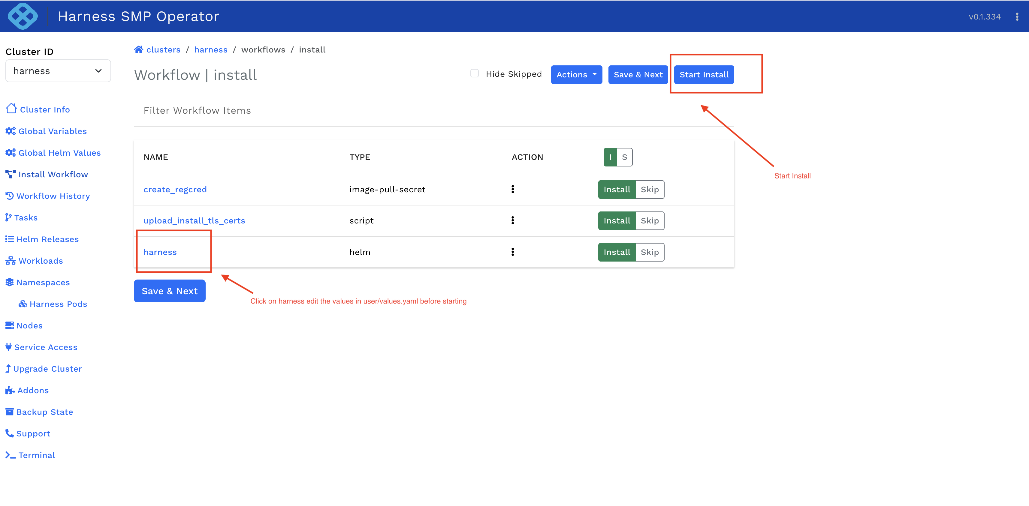 Install Workflow