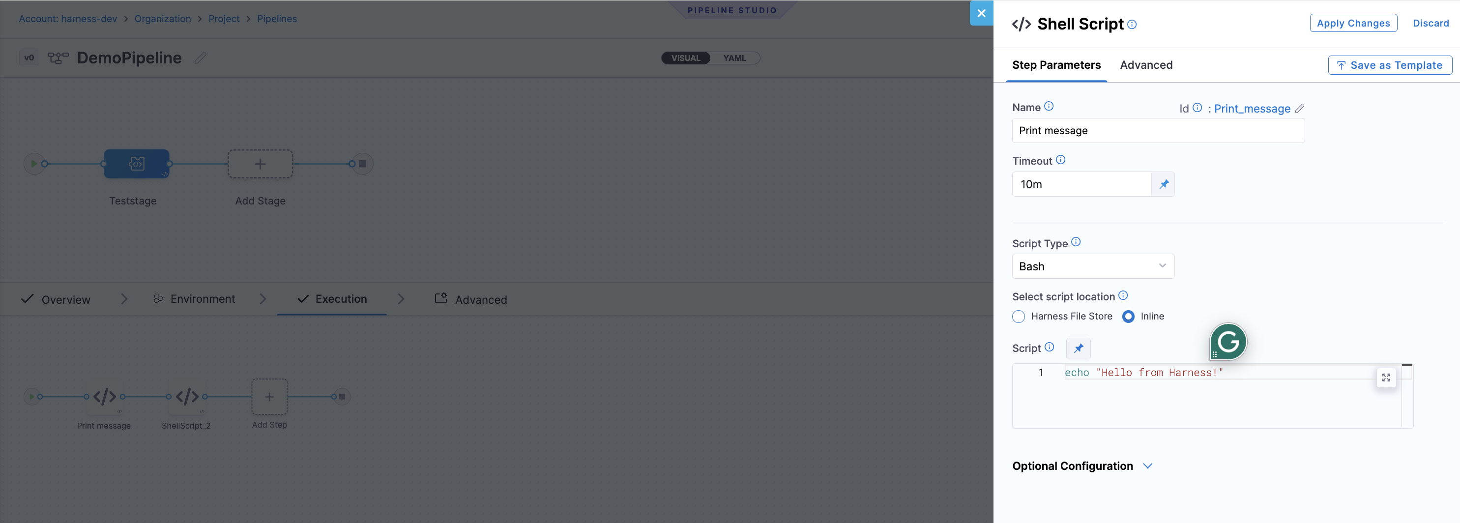 Click to view full size image pipeline advanced tab