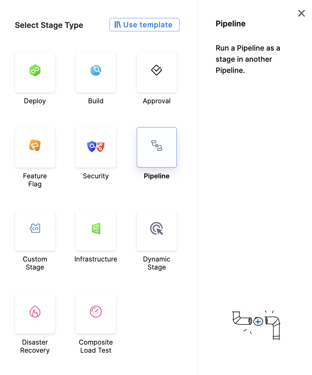 Click to view full size image Pipeline stage type option in Add Stage dialog