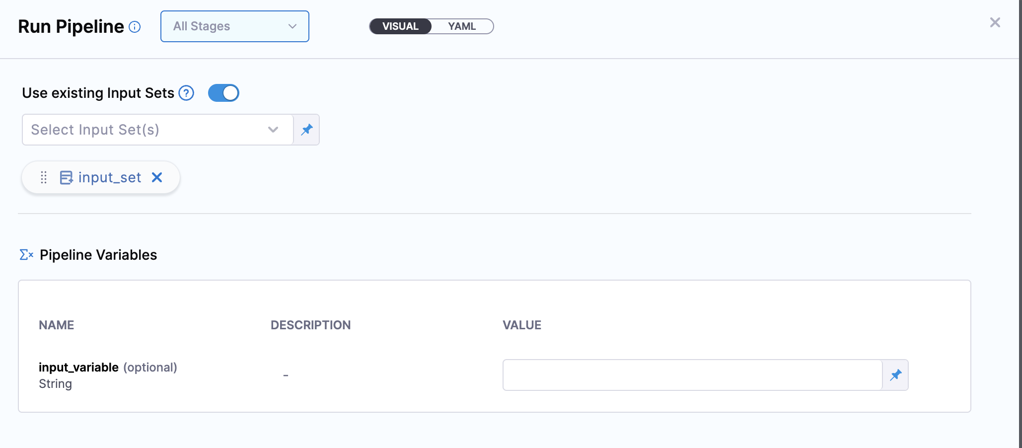 Click to view full size image Running the pipeline with the input_set input set