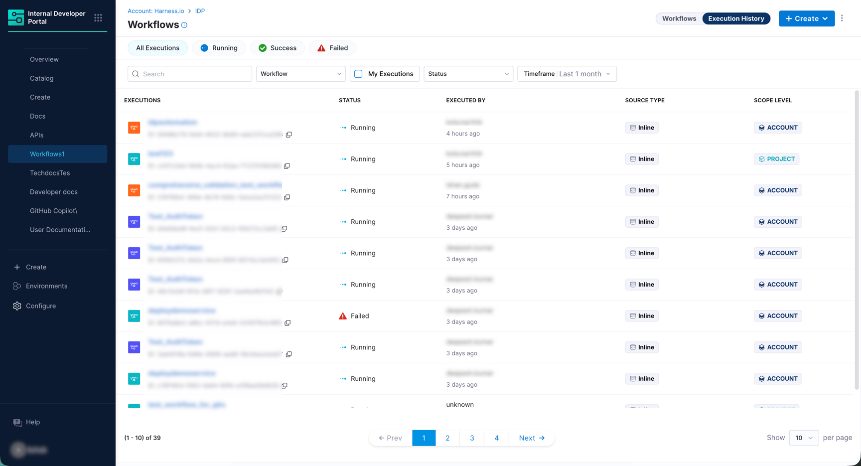 Workflow Execution History